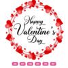 Happy Valentine Day Round Hearts Vector