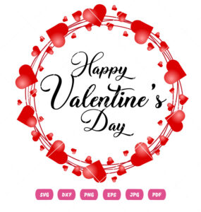Happy Valentine Day Round Hearts Vector