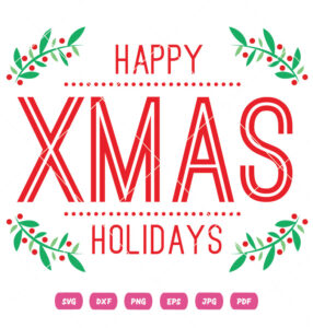Happy X MAS Holidays Vector