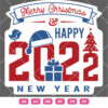 Merry Christmas And 2022 Happy New Year Vector