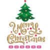 Merry Christmas Concept With Lettering Vector