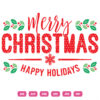 Merry Christmas Happy Holiday Vector