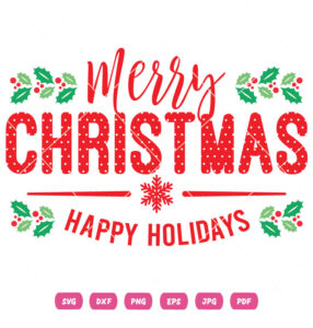 Merry Christmas Happy Holiday Vector