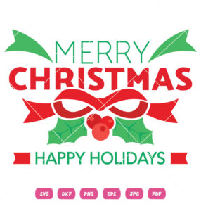 Merry Christmas Happy Holidays Vector