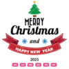 Merry Christmas Happy New Year 2025 Vector
