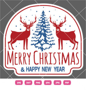 Merry Christmas Happy New Year Vector Design