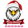 Merry Christmas Hawk Face Vector