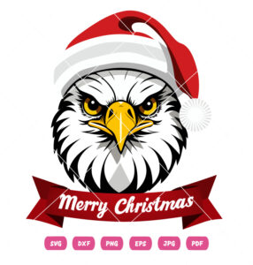 Merry Christmas Hawk Face Vector