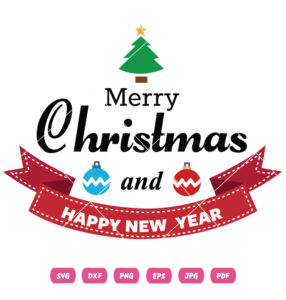 Merry Christmas Tree And Ball Vector