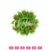 Merry Christmas With Leaves Logo Vector