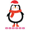 Penguin Cartoon Christmas Vector