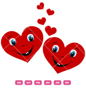 Red Happy Face Heart Logo Vector