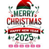 Santa Merry Christmas And Happy New Year Vector 2025 Design