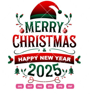 Santa Merry Christmas And Happy New Year Vector 2025 Design