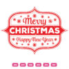 Stylish Merry Christmas Happy New Year Vector