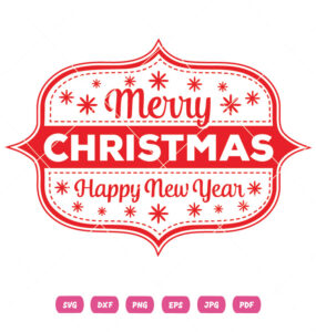 Stylish Merry Christmas Happy New Year Vector
