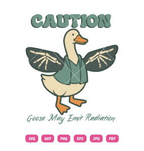 Caution Goose May Emit Radiation SVG Funny Goose