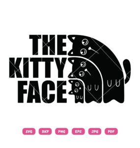 The Kitty Face SVG, Cat Logo SVG PNG DXF EPS
