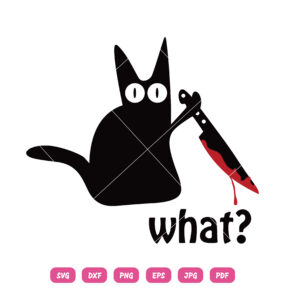 Cat With Bloody Knife SVG What Cat