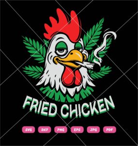 Fried Chicken Smoking Weed SVG, Chicken Weed SVG
