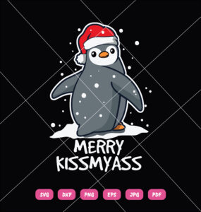Penguin Merry Kiss My Ass SVG Christmas Penguin
