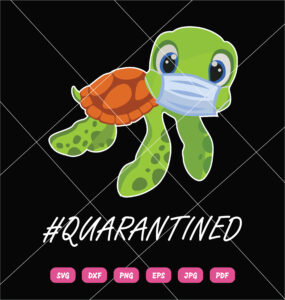Turtle Quarantined SVG Coronavirus
