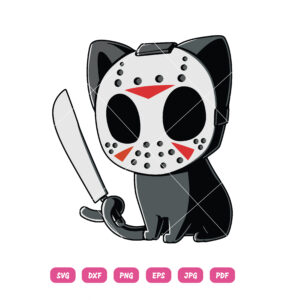 Black Cat Jason SVG Halloween