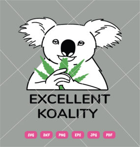Excellent Koality SVG Koala Eat Marijuana Leaf