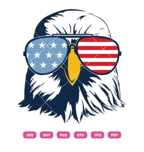 Patriotic Eagle With Sunglasses SVG, Sunglasses SVG