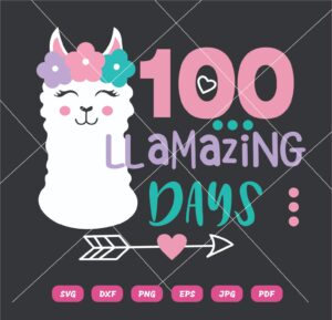 100 Llamazing Days SVG