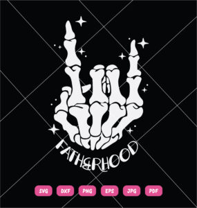 Fatherhood Skeleton Rock Hand SVG Fatherhood