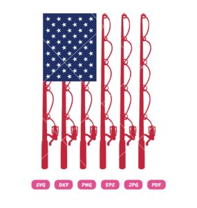 Fishing American Flag SVG, Fishing SVG, American Flag SVG