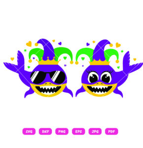 Mardi Gras Shark SVG