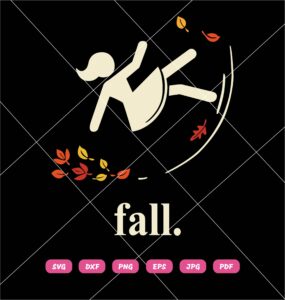 Autumn Fall Woman SVG, Slip Leaves Fall SVG PNG DXF EPS