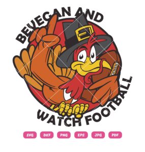 Be Vegan And Watch Football PNG, Chicken Turkey PNG, Happy Thanksgiving PNG