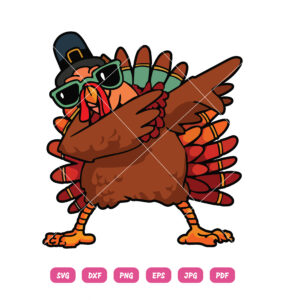 Dabbing Turkey Thanksgiving SVG Swag Turkey