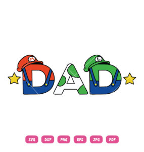 Dad Mario Bros SVG Super Daddy Mario Big Dad Mario