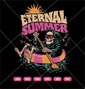 Eternal Summer Skeleton SVG, Skeleton Summer Beach SVG PNG DXF EPS