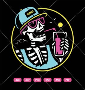 Skeleton With Cocktail SVG, Skull SVG, Skeleton SVG, Cocktail SVG