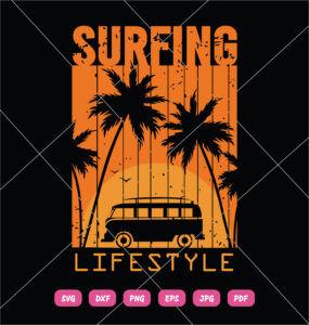 Surfing Lifestyle SVG Surfing Holiday